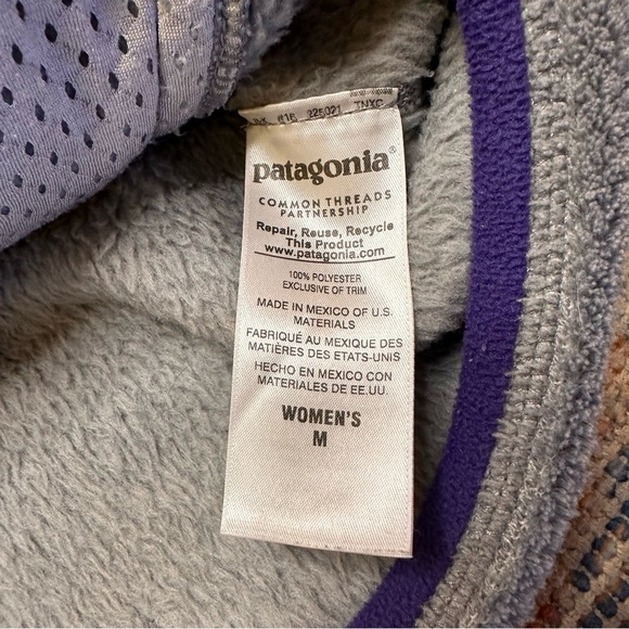Patagonia Re-Tool Snap-T Fleece Pullover Gray Purple Medium - Picture 4 of 8